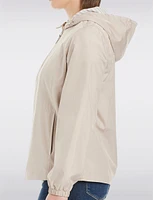 Lightweight Active Sporty  Windbreaker Jacket With Stripe-Lined Hood by Details