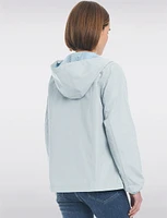 Lightweight Active Sporty  Windbreaker Jacket With Stripe-Lined Hood by Details