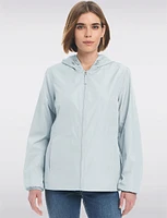 Lightweight Active Sporty  Windbreaker Jacket With Stripe-Lined Hood by Details