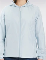 Lightweight Active Sporty  Windbreaker Jacket With Stripe-Lined Hood by Details