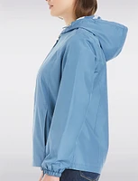 Lightweight Active Sporty  Windbreaker Jacket With Floral-Lined Hood by Details