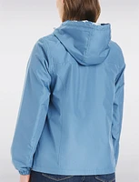 Lightweight Active Sporty  Windbreaker Jacket With Floral-Lined Hood by Details