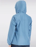 Lightweight Active Sporty  Windbreaker Jacket With Floral-Lined Hood by Details