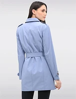 Vegan Breathe-Tech® Classic Double-Breasted Belted Trench Coat by Saki