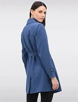 Vegan Classic Double-Breasted Slim Fit Belted Trench Coat by Saki