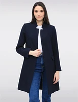 Sleek Open-Front Straight Cut Lined Blazer with Front Flap Pockets by Saki