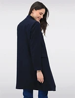 Sleek Open-Front Straight Cut Lined Blazer with Front Flap Pockets by Saki