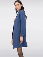 Sleek Open-Front Straight Cut Lined Blazer with Front Flap Pockets by Saki