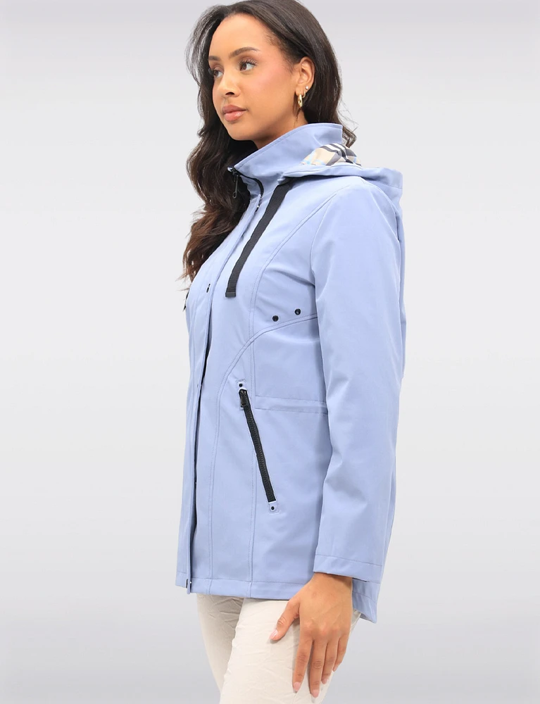 Vegan Hooded Breathe-Tech® Adjustable Waist Drawstrings Jacket by Saki