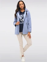 Vegan Hooded Breathe-Tech® Adjustable Waist Drawstrings Jacket by Saki