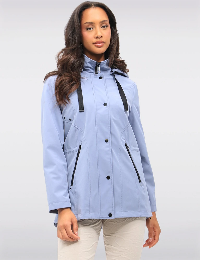 Vegan Hooded Breathe-Tech® Adjustable Waist Drawstrings Jacket by Saki