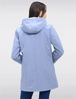 Vegan Breathe-Tech® Straight Cut Beige Trim Hooded Jacket by Saki