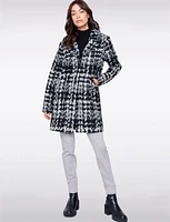 B&W Single-Breasted Notch Collar Plaid Tweed Wool Overcoat by Charlie B.