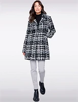 B&W Single-Breasted Notch Collar Plaid Tweed Wool Overcoat by Charlie B.