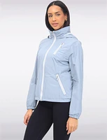 Vegan ActivTech® Double Zip Hooded Water-Resistant Windbreaker by Saki