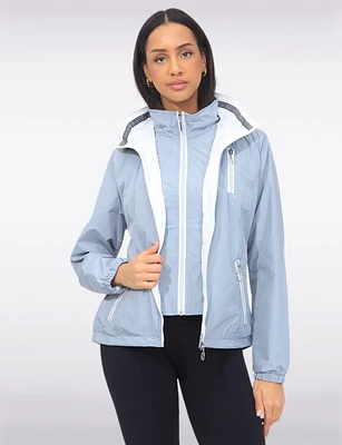 Vegan ActivTech® Double Zip Hooded Water-Resistant Windbreaker by Saki