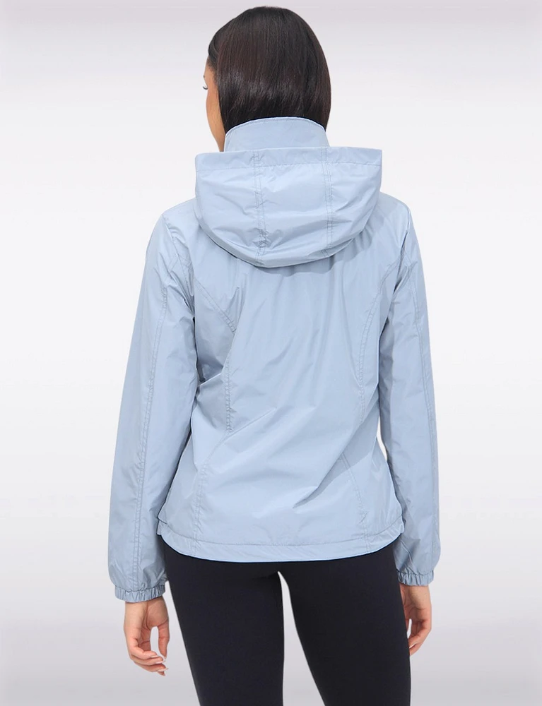 Vegan ActivTech® Double Zip Hooded Water-Resistant Windbreaker by Saki