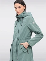 Vegan Versatile Active Jacket with Detachable Hood & Cinched Waist by Saki Sport