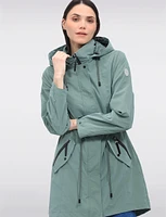 Vegan Versatile Active Jacket with Detachable Hood & Cinched Waist by Saki Sport