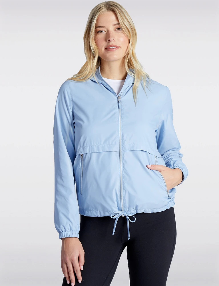Active Softshell Hooded & Lined Windbreaker with Drawstring Hem by Free Country