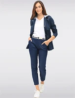 Sleek Slim Fit Vegan Belted Parka Jacket with Hood by Point Zero