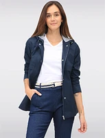 Sleek Slim Fit Vegan Belted Parka Jacket with Hood by Point Zero