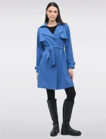 Slim Fit Single-Breasted Long Belted Trench Coat by Point Zero