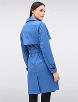 Slim Fit Single-Breasted Long Belted Trench Coat by Point Zero