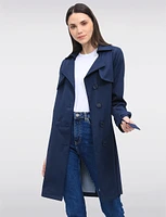 Slim Fit Single-Breasted Long Belted Trench Coat by Point Zero