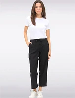 Lightweight Tummy Control RapiDry Tech Drawstring Cuffs Cargo Pant by Point Zero