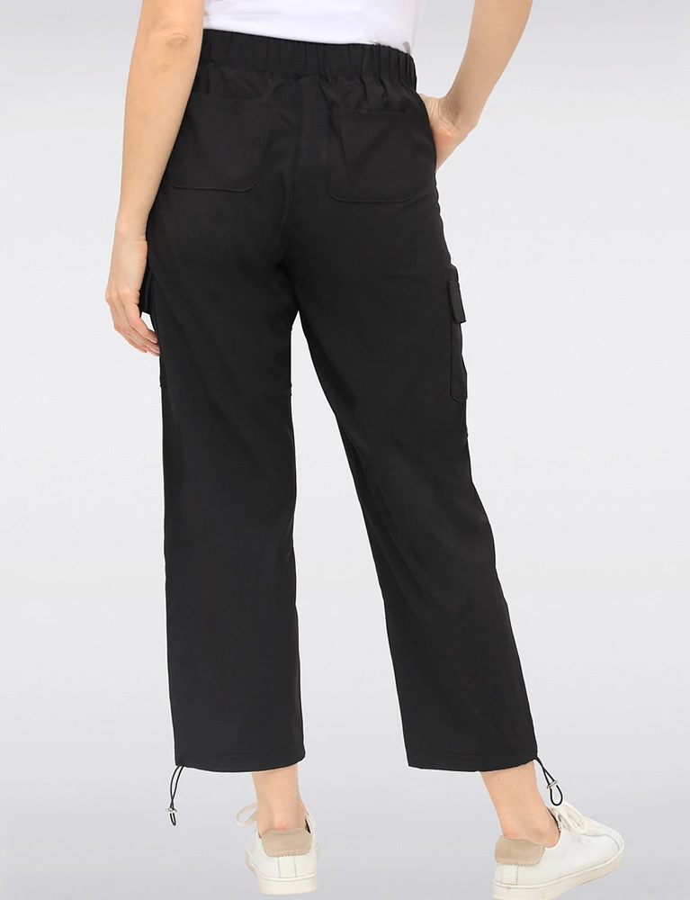 Lightweight Tummy Control RapiDry Tech Drawstring Cuffs Cargo Pant by Point Zero
