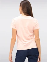 Basic Vegan Solid Cotton Short Sleeve V-Neck T-shirt by Point Zero