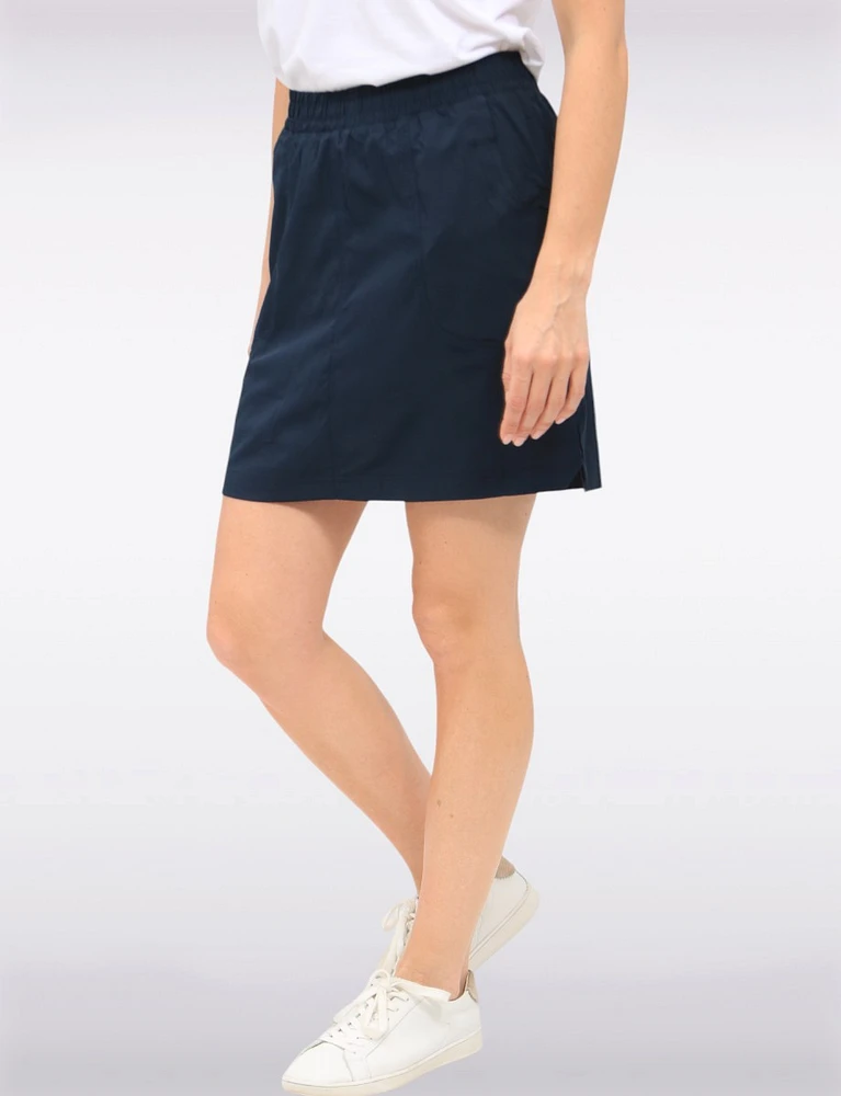 Lightweight Active RapiDry Elastic Waist Mesh Built-In Short Skort by Point Zero