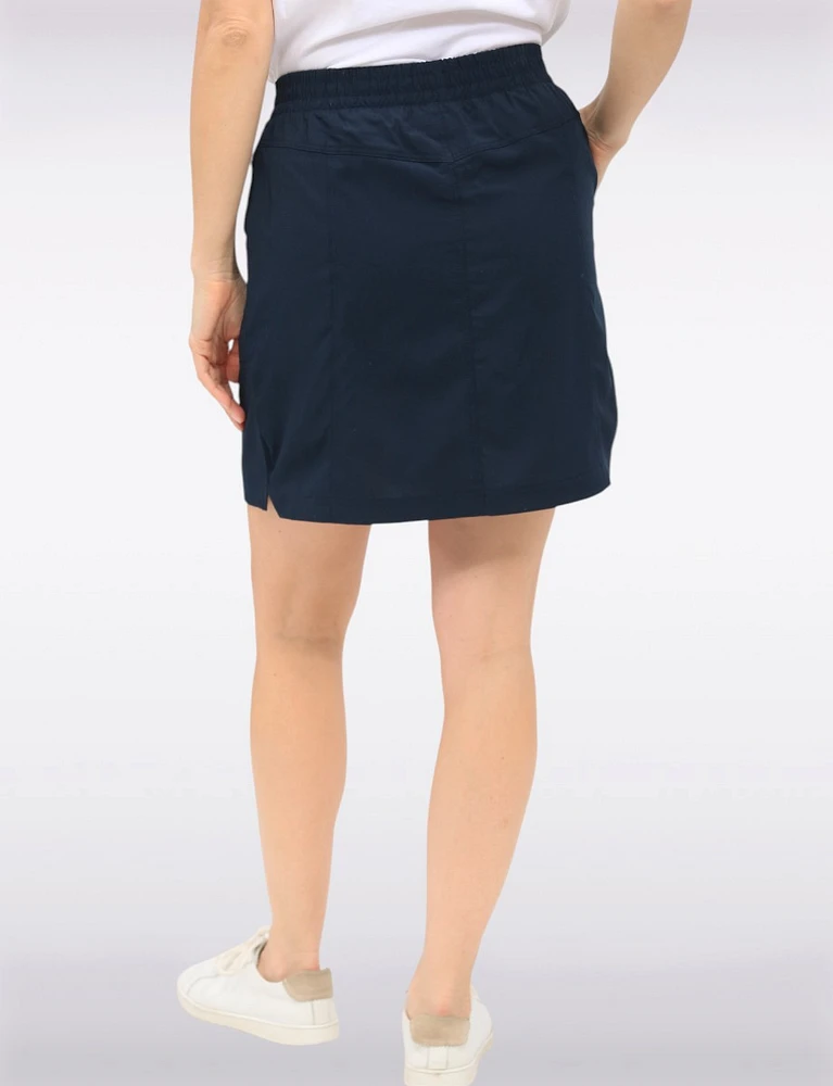 Lightweight Active RapiDry Elastic Waist Mesh Built-In Short Skort by Point Zero