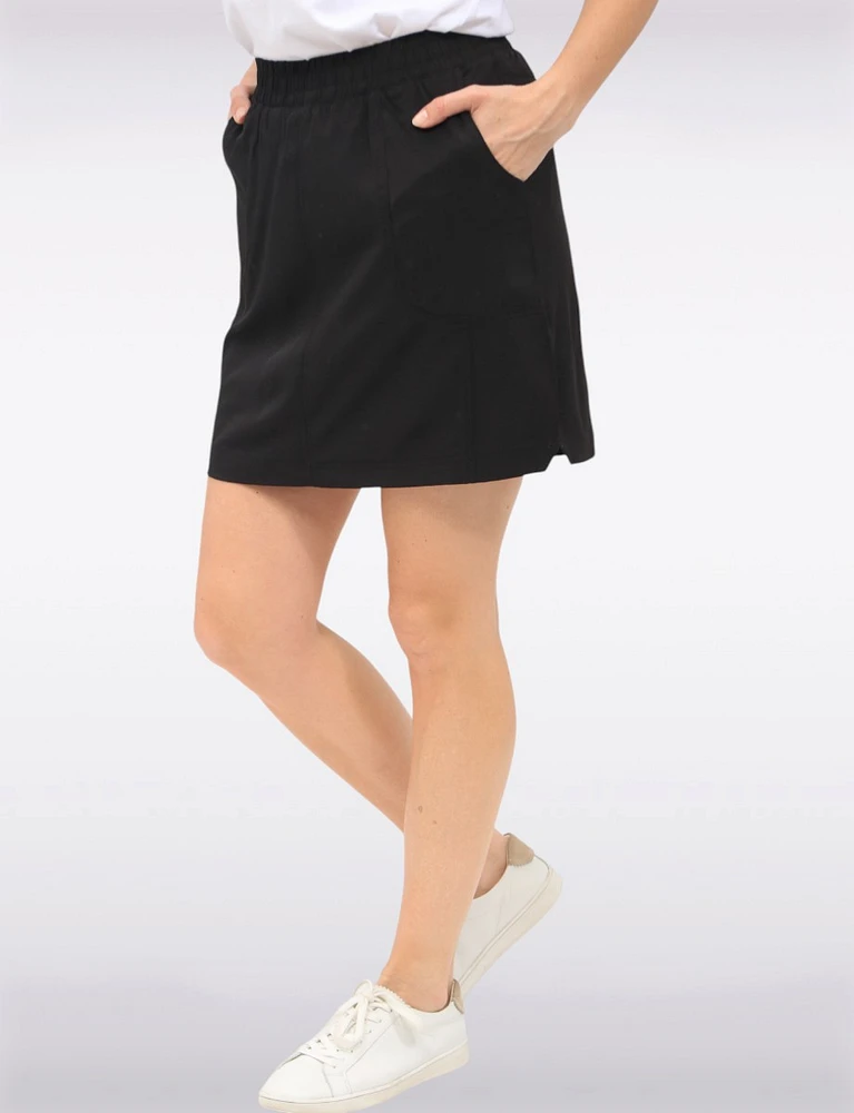 Lightweight Active RapiDry Elastic Waist Mesh Built-In Short Skort by Point Zero