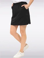 Lightweight Active RapiDry Elastic Waist Mesh Built-In Short Skort by Point Zero