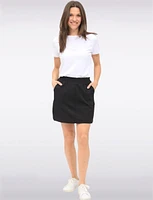 Lightweight Active RapiDry Elastic Waist Mesh Built-In Short Skort by Point Zero