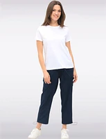 Vegan Solid Basic Cotton Short Sleeve Crew Neck T-shirt by Point Zero