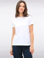 Vegan Solid Basic Cotton Short Sleeve Crew Neck T-shirt by Point Zero