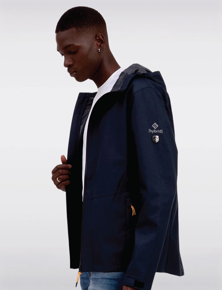 Vegan Ultralight Hybrid Shell Hooded Rain Jacket  by Point Zero