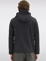 Black Dry-Tech Wind & Water-Resistant Softshell Jacket With Hood by Point Zero