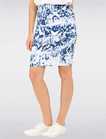 Chic Stretch Knee-Length Pull-On Pencil Skirt with Bold Abstract Print by Vamp