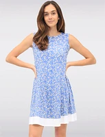 Charming Sleeveless Floral A-Line Cut Dress with Contrasting Hem by Vamp