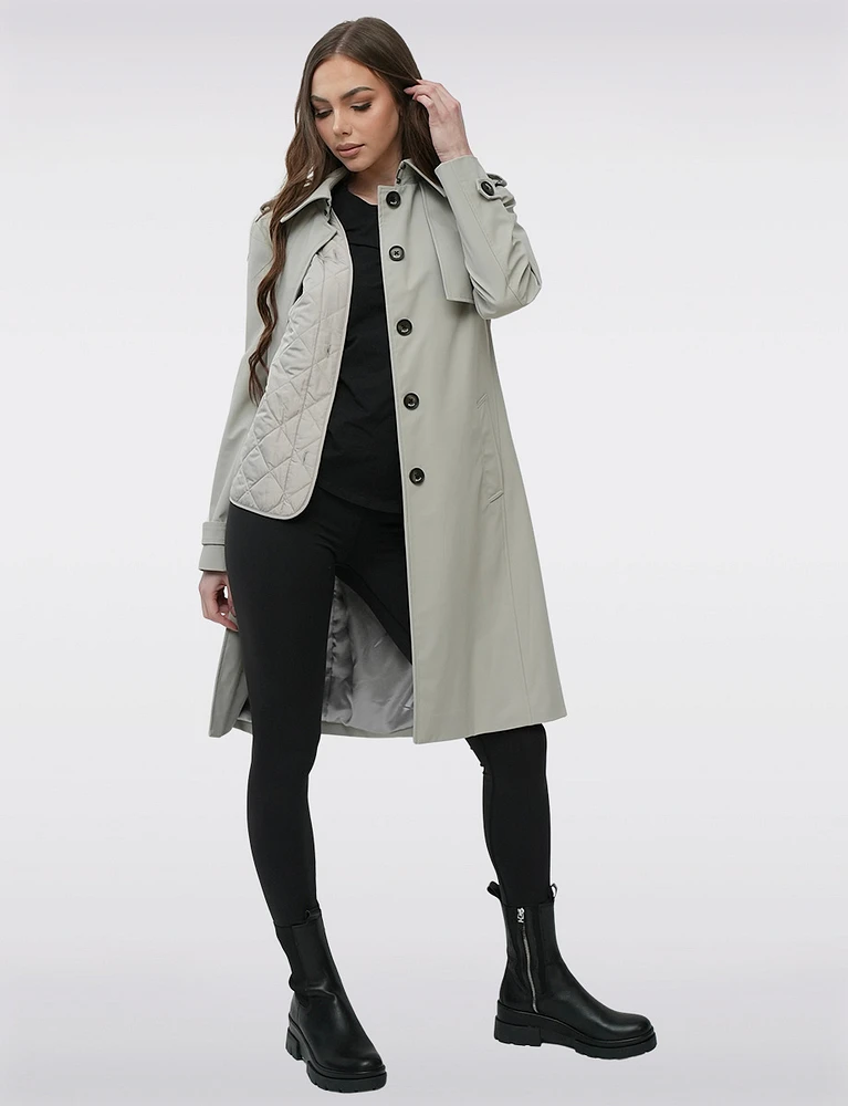 Two-in-One Semi-Fitted Classic Long Trench Coat by Sicily