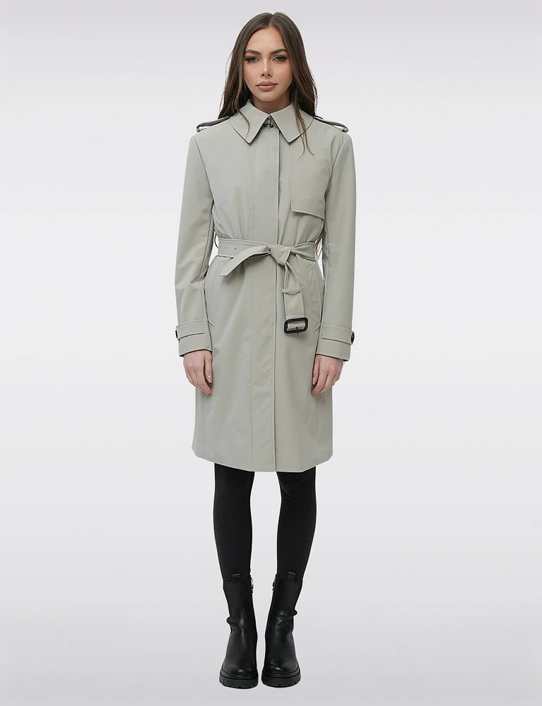 Two-in-One Semi-Fitted Classic Long Trench Coat by Sicily