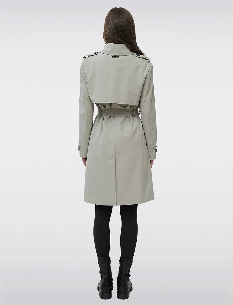 Two-in-One Semi-Fitted Classic Long Trench Coat by Sicily