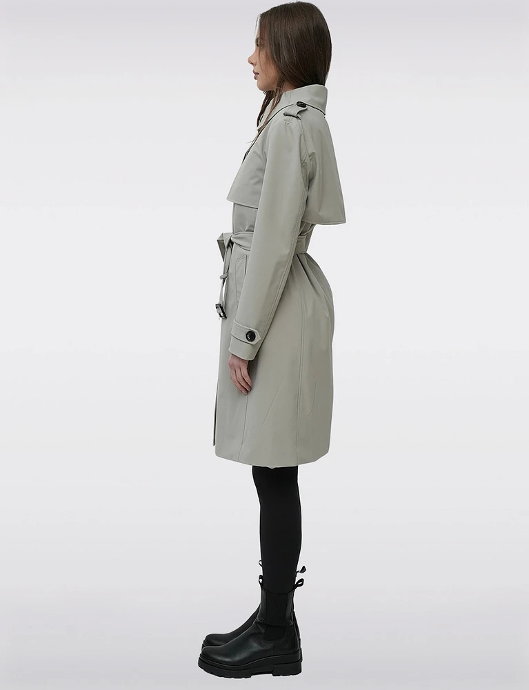 Two-in-One Semi-Fitted Classic Long Trench Coat by Sicily