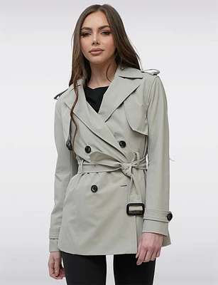 Classic Double-Breasted Mid-Length Trench Coat by Sicily