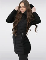 Mid-Length Lightweight Quilted Neoprene Sleeve Jacket by Sicily