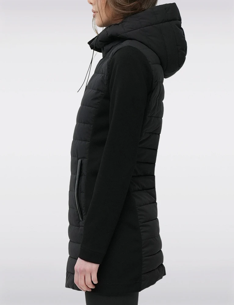 Mid-Length Lightweight Quilted Neoprene Sleeve Jacket by Sicily